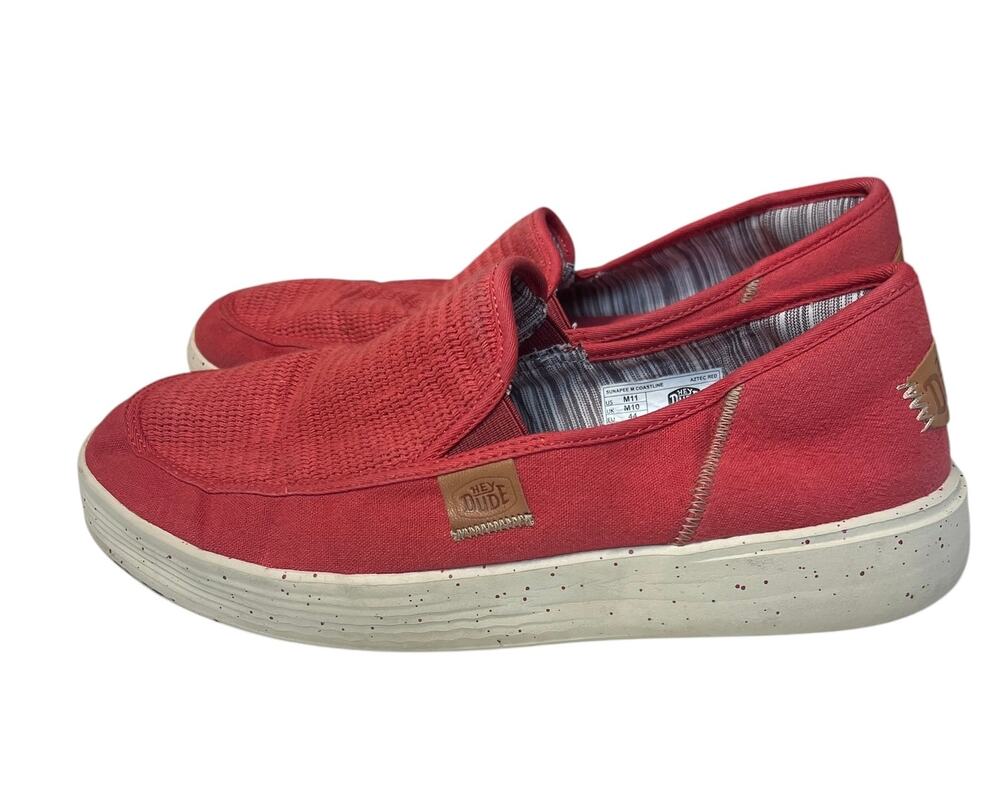 Hey Dude Sunapee M Coastline Slip-On Men's Shoes Red Speckles 11